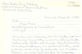 [Carta] 1957 ene. 8, San José, Costa Rica [a] Doris Dana, Hospital General de Hempstead, New York, [Estados Unidos]