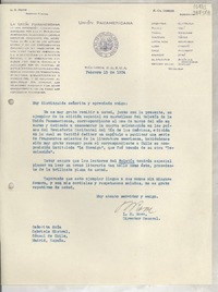 [Carta] 1934 feb. 15, Washington, D. C., E.U.A. [a] Señorita doña Gabriela Mistral, Cónsul de Chile, Madrid, España