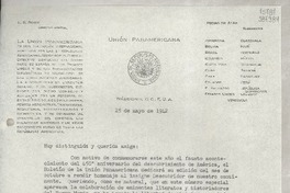 [Carta] 1942 mayo 25, Washington, D. C., E.U.A. [a] Señorita doña Gabriela Mistral, Embajada de Chile, Río de Janeiro, Brasil