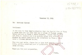 [Carta] 1964 dec. 17, New York, [Estados Unidos] [a] Aguilar S.A., Madrid, Spain