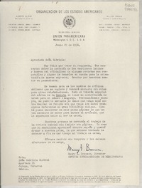 [Carta] 1950 jun. 29, Washington 6, D. C., E.U.A. [a la] Srta. Doña Gabriela Mistral, Apartado 21, Jalapa, Veracruz, México