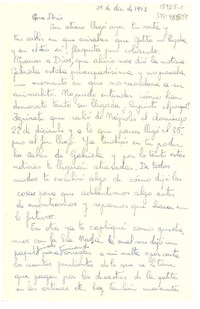 [Carta] 1952 dic. 31, Roma, [Italia] [a] Doris [Dana, Estados Unidos]