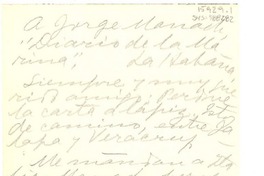[Carta] [1949 , Jalapa, México] [a] Jorge Mañach, Diario de la Marina, La Habana, [Cuba]
