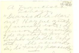 [Carta] 1949 dic. 27, Jalapa, México [a] Francisco Ichazo, Diario de la Marina, La Habana, [Cuba]