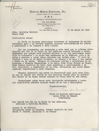 [Carta] 1946 mar. 11, The Biltmore, Madison Avenue at Forty-third Street, New York 17, N. Y., [EE.UU.] [a] Gabriela Mistral, Nueva York, [EE.UU.]