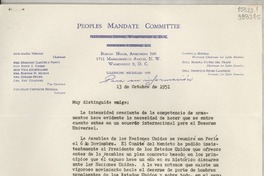 [Carta] 1951 oct. 13, Washington D. C., [Estados Unidos] [a] Distinguida Amiga
