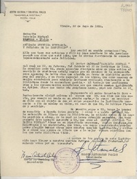 [Carta] 1952 mayo 20, Vicuña, Chile [a la] Señorita Gabriela Mistral, Nápoles, Italia