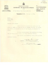 [Carta] 1961 mayo 6, Tegucigalpa, DC, Honduras [a] Doris Dana, Hotel Prado, [Tegucigalpa, Honduras]
