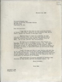[Carta] 1950 Nov. 30, Apartado # 338, Veracruz, Ver., [México] [al] Reverend Alexander Wyse, Academy of American Franciscan History, 29 Cedar Lane, Washington 14, D. C., [EE.UU.]