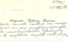 [Tarjeta] 1961 abr. 14, [s.l.] [a] Doris [Dana]