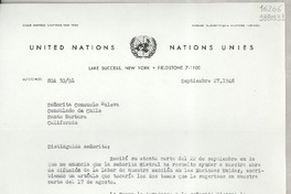 [Carta] 1948 sept. 27, New York, [Estados Unidos] [a] Señorita Consuelo saleva, Consulado de Chile, Santa Barbara, California