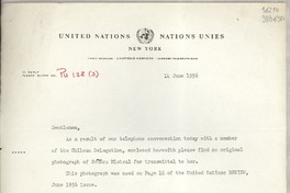 [Carta] 1956 June 14, New York, [Estados Unidos] [a] General Consulate of Chile, 61 Broadway, New York