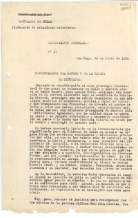 [Circular] N° 11, 1935 jun. 28, Santiago, [Chile] [a] Conciudadanos del Senado y la Cámara de Diputados