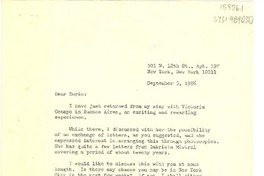 [Carta] 1976 sep. 5, New York, [Estados Unidos] [a] Doris [Dana]