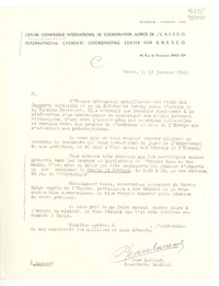 [Carta] 1954 janv. 13, Paris, [France] [a] [Gabriela Mistral]