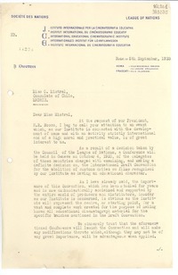 [Carta] 1933 Sept. 5, Roma, [Italia] [a] Miss G. Mistral, Consulate of Chile, Madrid