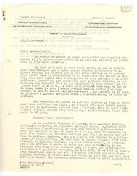 [Carta] 1934 août 1, Paris, Rue de Montpensier, [France] [a la] Mlle Gabriela Mistral, Consul du Chili, Madrid, [Espagna]