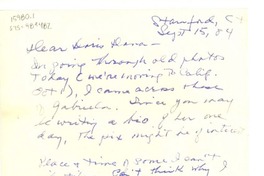 [Carta] 1984 sept. 15, Stanford, [Estados Unidos] [a] Doris Dana