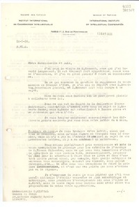 [Carta] 1936 mar. 13, Paris, [Francia] [a] Mademoiselle G. Mistral, Consul du Chili, Lisbonne