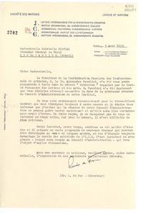 [Carta] 1937 août 5, Rome, [Italia] [a] Mademoiselle Gabrielle Mistral, Consulat Général du Chili, Río de Janeiro