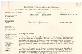 [Carta] 1946 jul. 3, 1734 F Street, N. W., Washington 6, D. C., [EE.UU.] [a la] Distinguida Señora