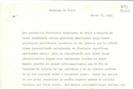 [Carta] 1951 mar. 23, Santiago de Chile [a] Gabriela Mistral