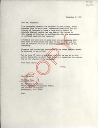 [Carta] 1970 Dec. 3, [Estados Unidos] [a] Mr. William W. Rossiter, Washington D. C.