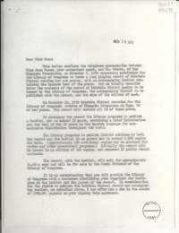 [Carta] 1970 Nov. 18, [Estados Unidos] [a] Miss Doris Dana, Suite 2302, 515 Madison Avenue, New York