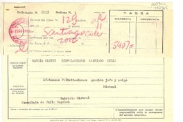 [Telegrama] 1952 ago. 23, Consulado de Chile, Napoles, [Italia] [a] García Oldini, Ministerio de Relaciones, Santiago, Chile
