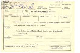 [Carta] 1952 oct. 9, Consulado de Chile, Napoli, [Italia] [a] Diaz Casanueva, Consulado de Chile, Firenze, [Italia]