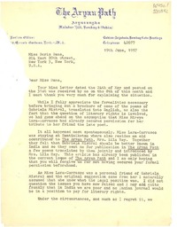 [Carta] 1957 June 19, Bombay, India [a] Miss Doris Dana, 204 East 20th Street, New York