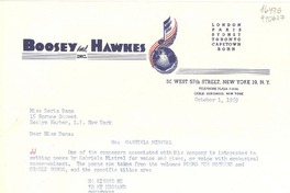 [Carta] 1959 Oct. 1, 30 West 57th Street, New York 19, N. Y., [EE.UU.] [a] Miss Doris Dana, 15 Spruce Street, Roslyn Harbor, L. I., New York, [EE.UU.]