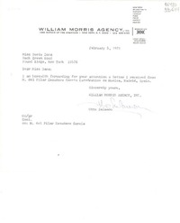 [Carta] 1971 Feb. 5, [New York, Estados Unidos] [a] Miss Doris Dana, Hack Green Road, Pound Ridge, New York