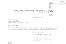 [Carta] 1971 Feb. 5, [New York, Estados Unidos] [a] Miss Doris Dana, Hack Green Road, Pound Ridge, New York