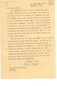 [Carta] 1955 Jan. 25, New York, [Estados Unidos] [a] Miss Gabriela Mistral, Roslyn, New York
