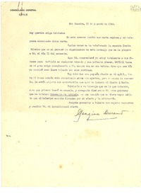 [Carta] 1944 ago. 23, Rio Janeiro, [Brasil] [a la] Muy querida Gabriela [Mistral]