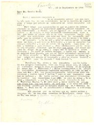 [Carta] 1944 sept. 10, Río, [Brasil] [al] Exmo. Sr. Osorio Borba, Río, [Brasil]