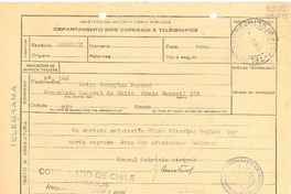 [Telegrama] 1944 ago. 22, Petrópolis, [Brasil] [a] Georgina Durand