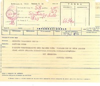 [Telegrama] 1952 nov. 26, [Napoli, Italia] [a] Ministro [de] Relaciones, [La] Moneda, Santiago, Chile