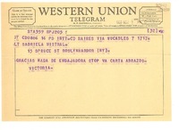 [Telegrama] 1955 nov. 7, Buenos Aires, [Argentina] [a] Gabriela Mistral, Roslyn Harbor
