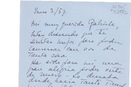 [Carta] 1957 ene. 3 [a] Mí muy querida Gabriela