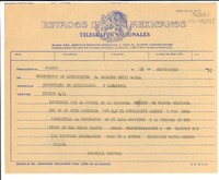 [Telegrama] 1949 sep. 12, Jalapa, México [a] Nazario Ortiz Garza, México D.F.