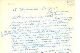 [Carta] [a] Espasa Calpe, Buenos Aires