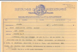 [Telegrama] 1949 sep. 12, [Jalapa, México] [a] presidente Miguel Alemán, México D.F., [México]