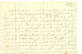 [Carta] [a la] Amiga mía cuyo nombre guardo de cóleras oficiales