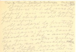 [Carta] [a] Respetada señora