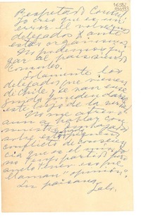 [Carta] [a] Respetado Cónsul