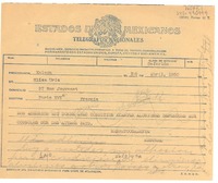 [Telegrama] 1950 abr. 26, Jalapa, [Ver., México] [a] Elisa Uris, París, Francia