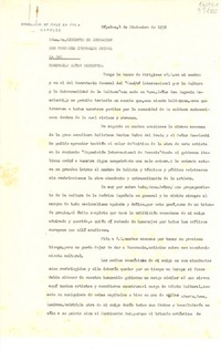 [Carta] 1952 dic. 4, Consulado de Chile, Via Tasso 220, Nápoles, Italia [al] Excmo. Sr. Ministro de Educación Don Fernando Iturralde Chinel, La Paz, [Bolivia]