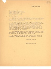 [Carta] 1946 June 14, [Estados Unidos] [a] Sister Agnes Bernard, Los Angeles, California